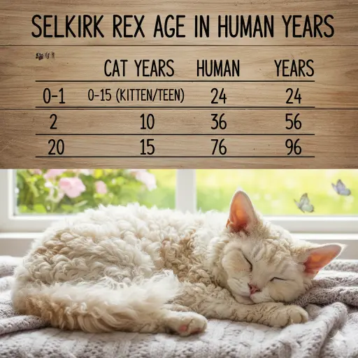 Selkirk Rex Cat Age Calculator to Human Years With Simple Chart