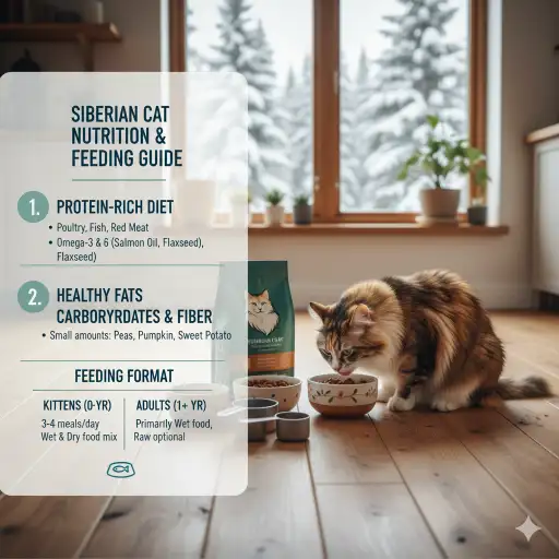 Siberian Cat Diet, Nutrition and Feeding Guide Explained