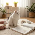 Turkish Angora cat care guide covering daily care, grooming, and activity needs