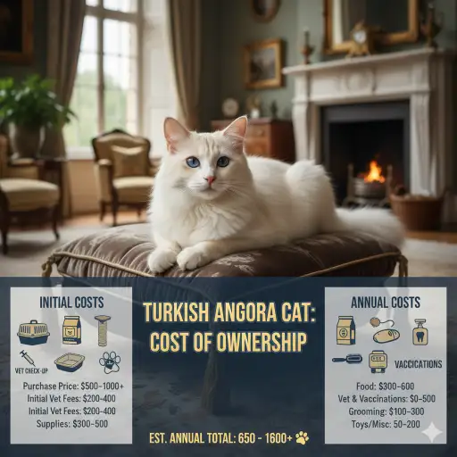 Turkish Angora cat cost of ownership including food, grooming, and veterinary expenses