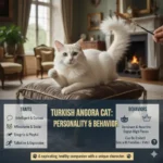 Turkish Angora cat personality and behavior traits shown in an active home environment