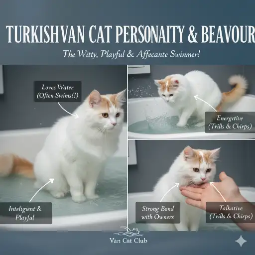 Turkish Van cat personality and behavior traits shown in an active home environment