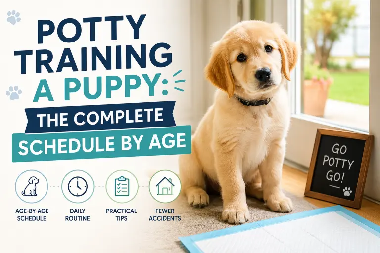 Puppy potty training schedule by age for new dog owners